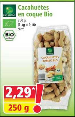 cacahuètes en coque bio bio sonne