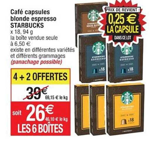 Café Capsules Blonde Espresso Starbucks