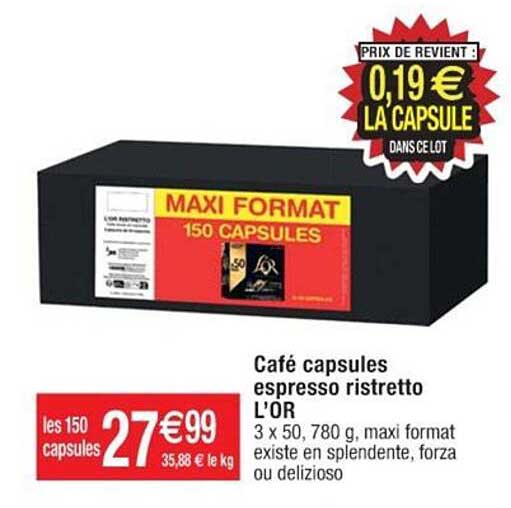 Café Capsules Espresso Ristretto L'or