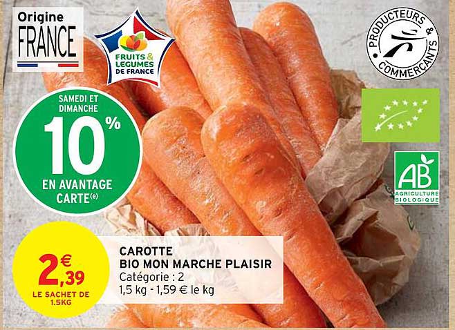 carotte bio mon marché plaisir