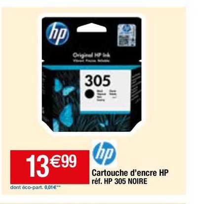 cartouche d'encre hp réf. hp 305 noire