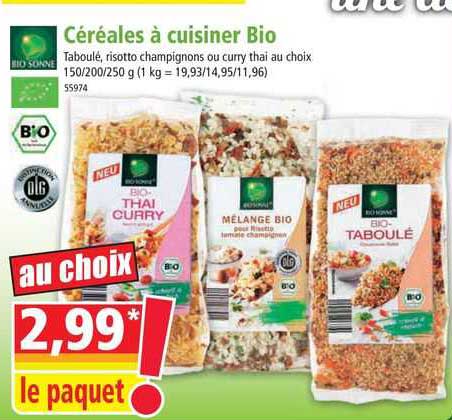 céréales à cuisiner bio bio sonne