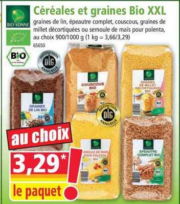céréales et graines bio xxl bio sonne