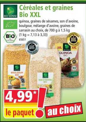 céréales et graines bio xxl bio sonne