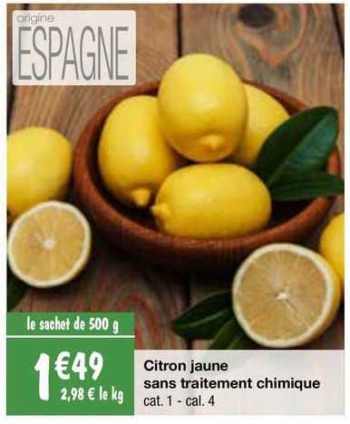 citron jaune sans traitement chimique