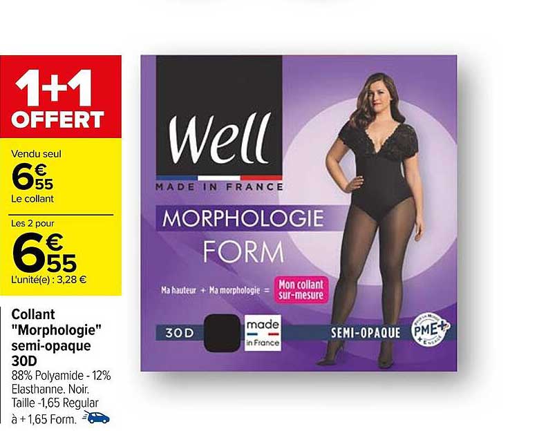 collant "morphologie" semi-opaque 30d well