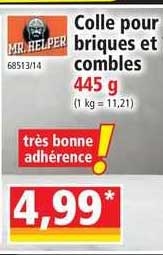 colle pour briques et combles mr. helper