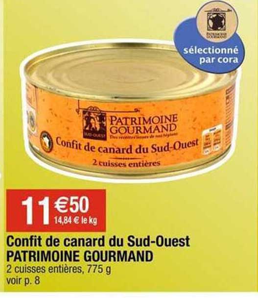 confit de canard du sud-ouest patrimoine gourmand
