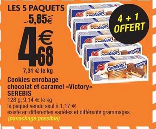 cookies enrobage chocolat et caramel «victory» serebis