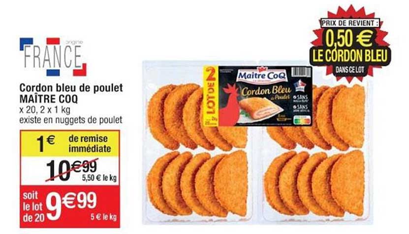 cordon bleu de poulet maître coq