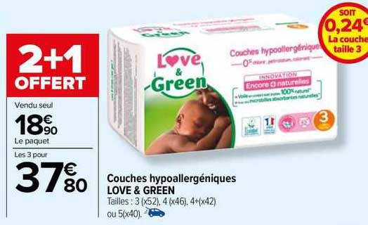Couches Hypoallergéniques Love & Green