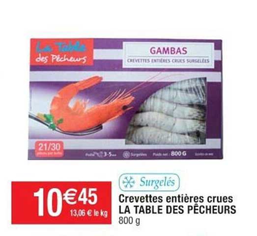 crevettes entières crues la table des pêcheurs