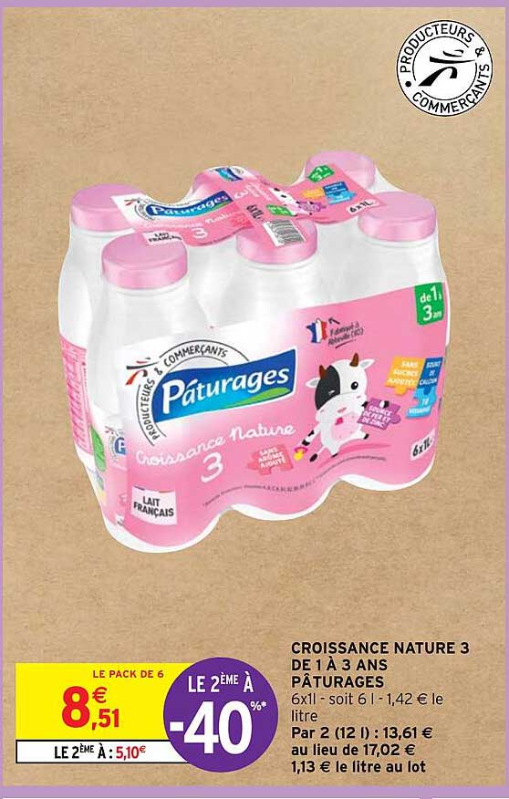 croissance nature 3 de 1 à 3 ans pâturages