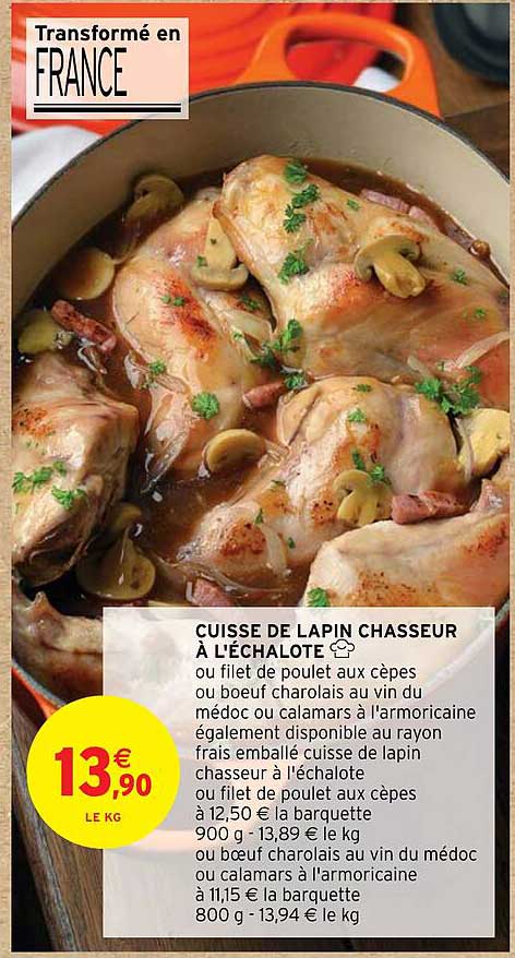 cuisse de lapin chasseur à l'échalote