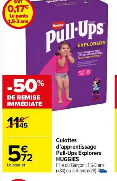 culottes d'apprentissage pull-ups explorers huggies