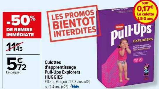 culottes d'apprentissage pull-ups explorers huggies