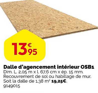 dalle d'agencement intérieur osb1
