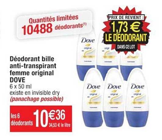 déodorant bille anti-transpirant femme original dove