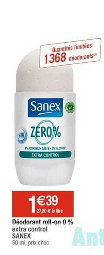déodorant roll-on 0% extra control sanex