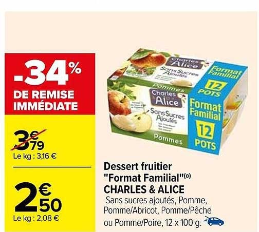 dessert fruitier "format familial" charles & alice