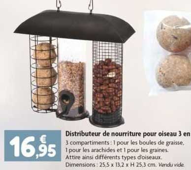Distributeur De Nourriture Pour Oiseau 3 En 1