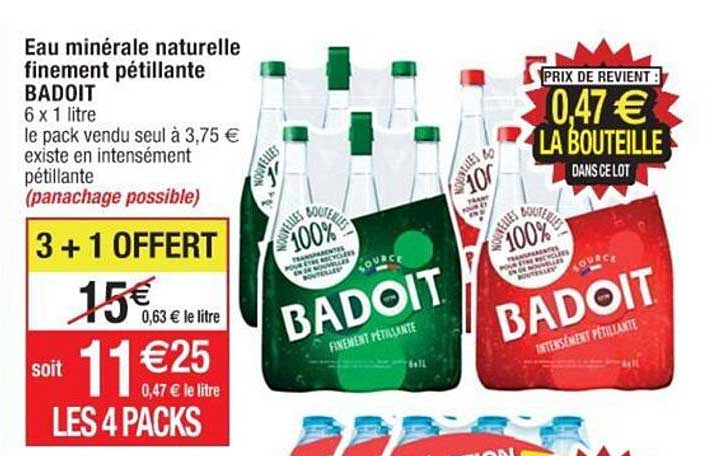 eau minérale naturelle finement pétillante badoit