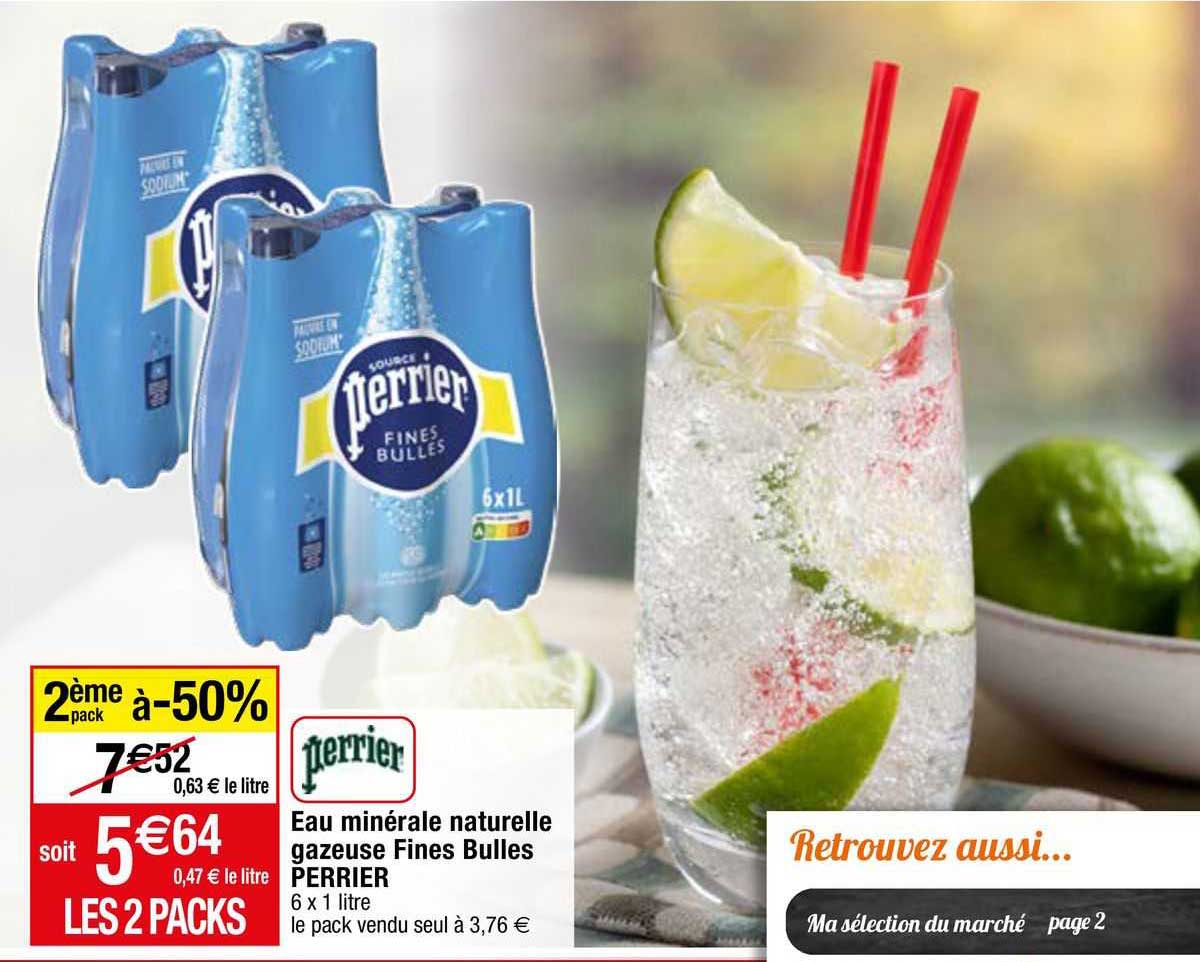 Eau Minérale Naturelle Gazeuse Fines Bulles Perrier