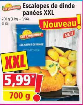 escalopes de dinde panées xxl gut langenhof
