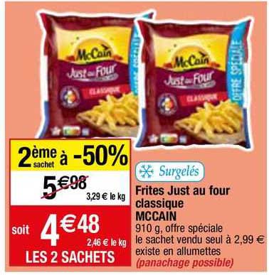 Frites Just Au Four Classique McCain