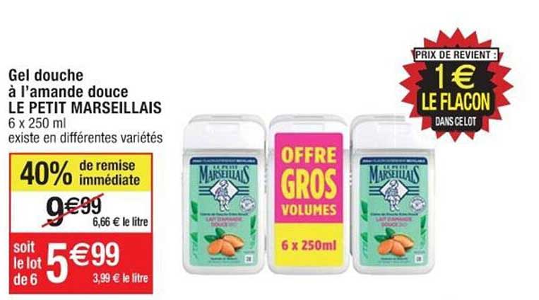 gel douche à l'amande douce le petit marseillais