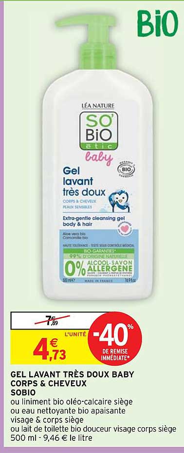 gel lavant très doux baby corps & cheveux sobio