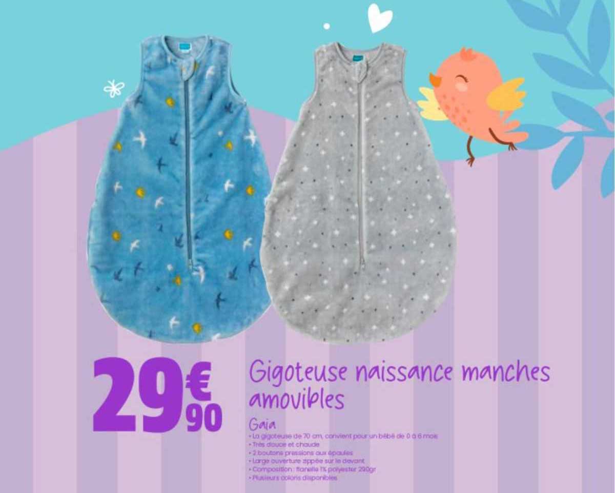 gigoteuse naissance manches amovibles