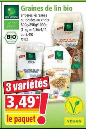 graines de lin bio bio sonne