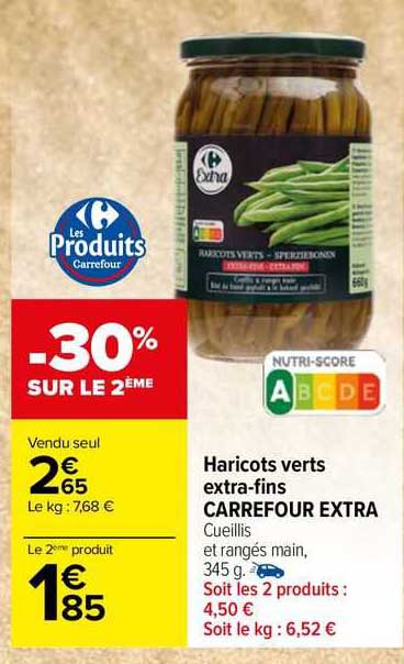 haricots verts extra-fins carrefour extra