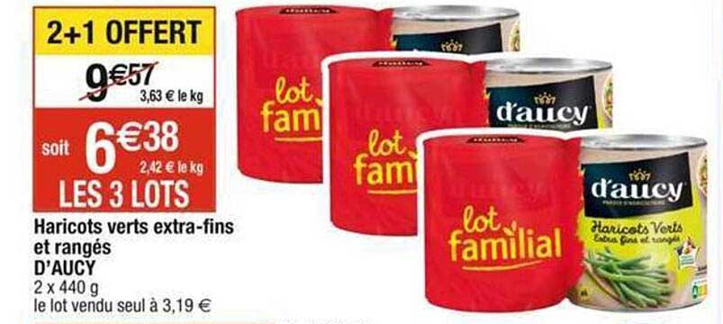 haricots verts extra-fins et rangés d'aucy