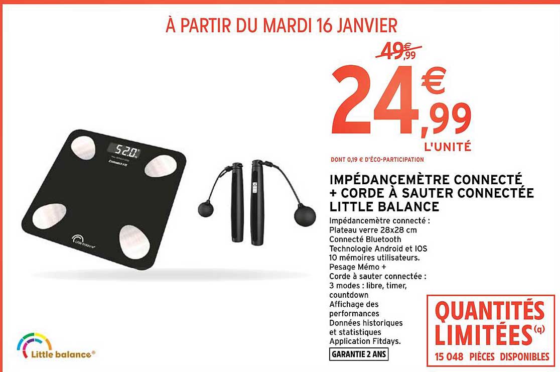 impédencemètre connecté + corde à sauter connectée little balance