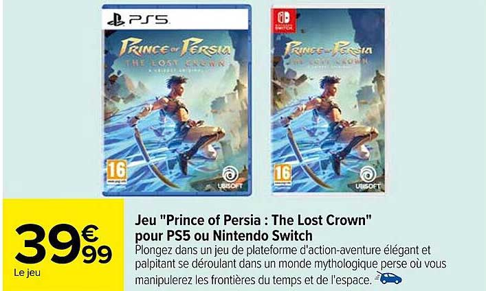 jeu "prince of persia : the lost crown" pour ps5 ou nintendo switch
