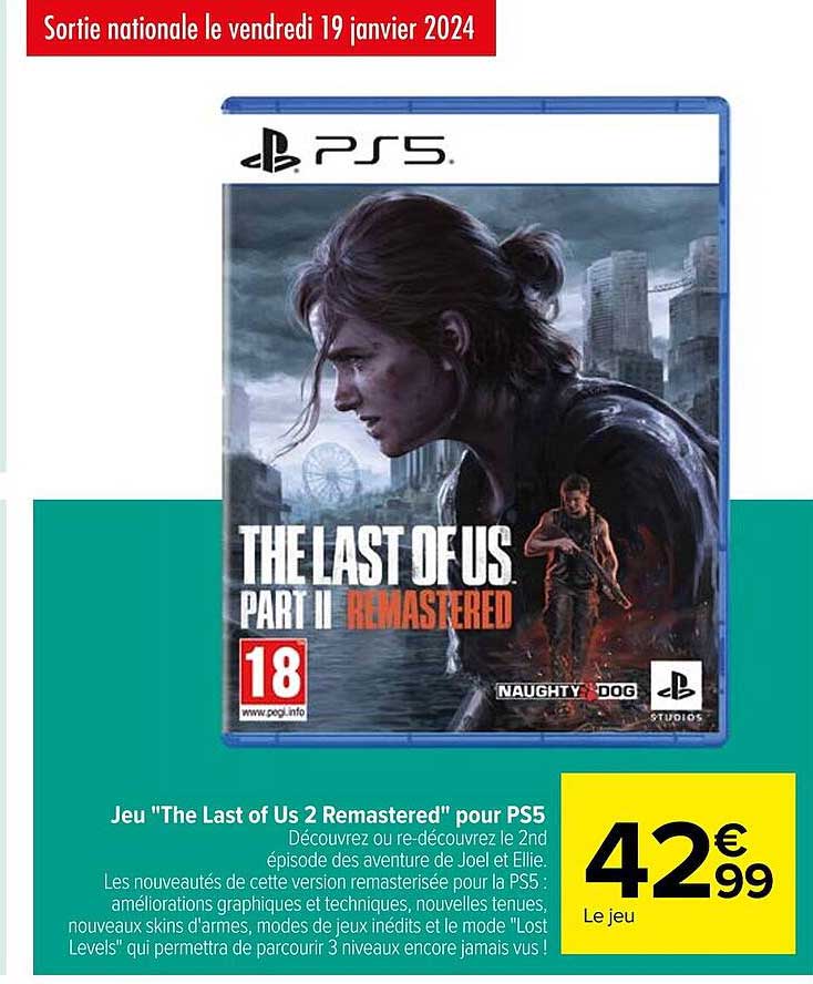 jeu "the last of us 2 remastered" pour ps5