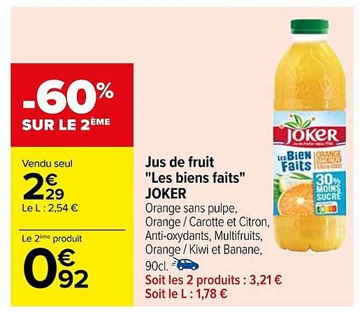jus de fruit "les biens faits" joker