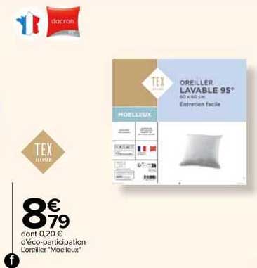 l'oreiller "moelleux" tex home