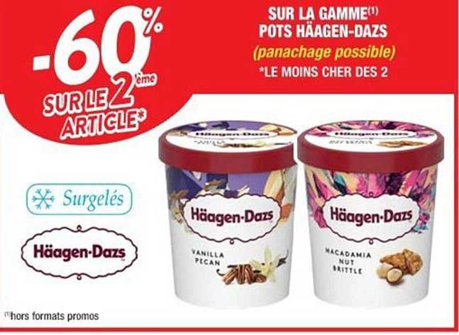 la gamme pots häagen-dazs
