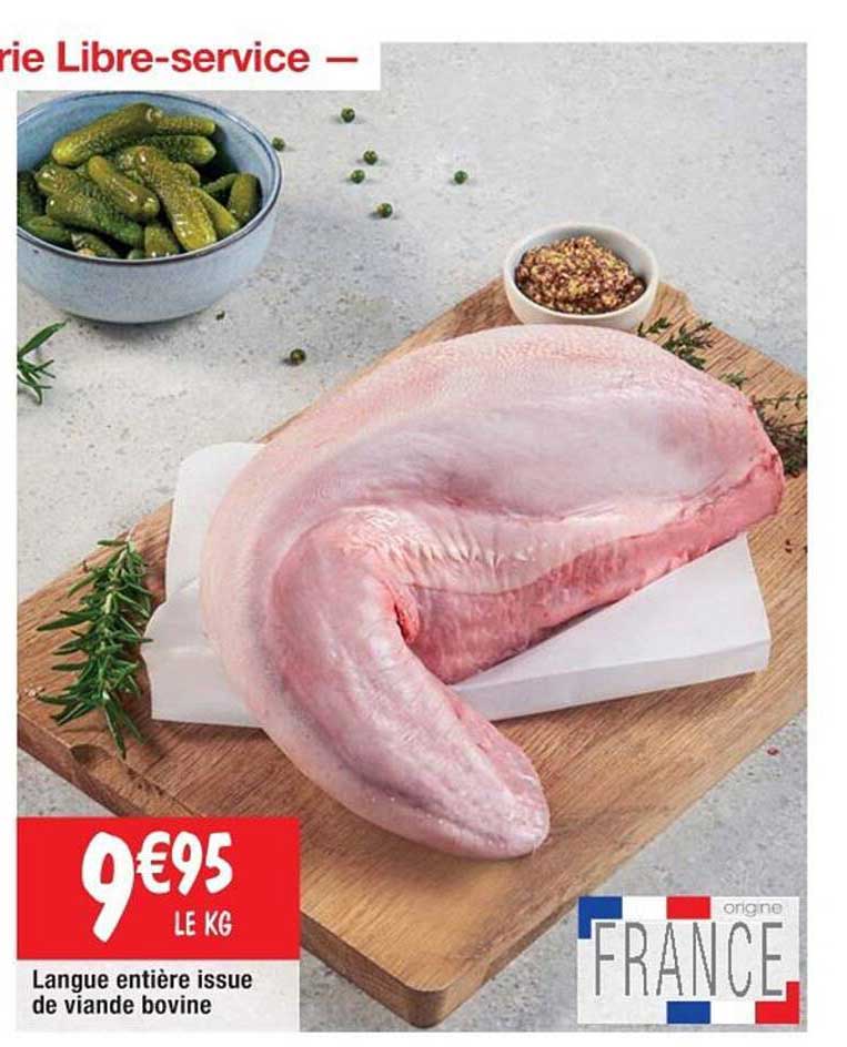 langue entière issue de viande bovine