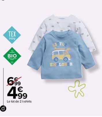 le lot de 2 t-shirts tex baby