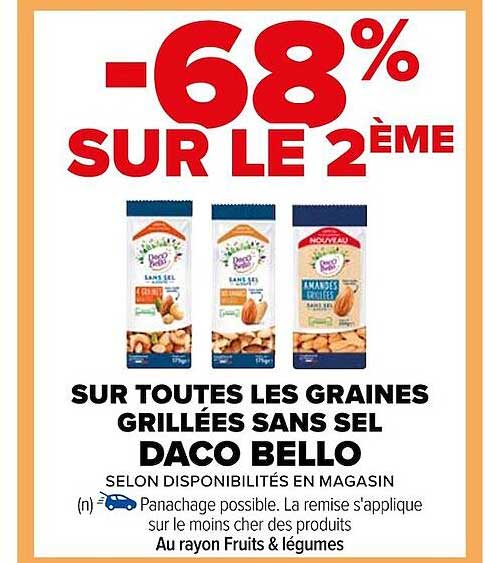 les graines grillées sans sel daco bello