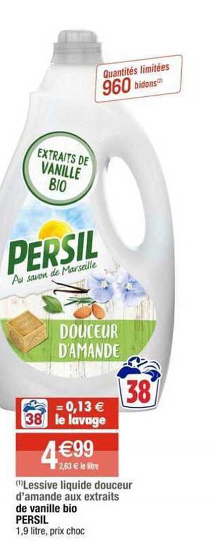 Lessive Liquide Douceur D'amande Aux Extraits De Vanille Bio Persil