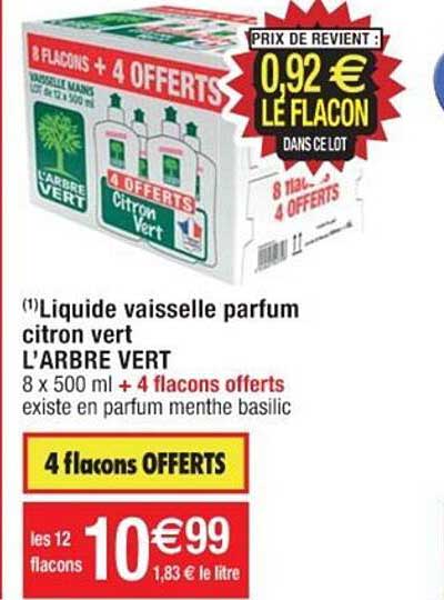 liquide vaisselle parfum citron vert l'arbre vert