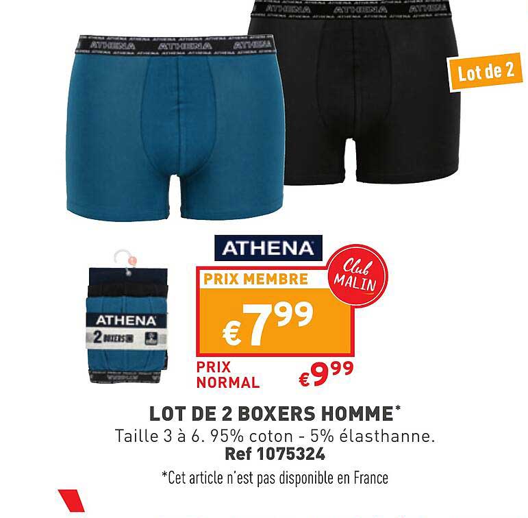 Lot De 2 Boxers Homme Athena