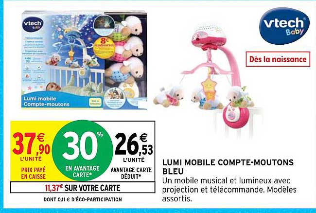 lumi mobile compte-moutons bleu vtech baby