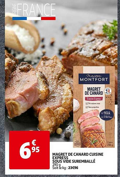 magret de canard cuisine express sous vide suremballé maison montfort