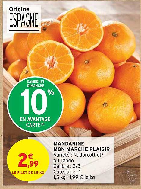 mandarine mon marché plaisir